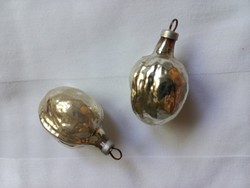 2 old glass walnut figurines