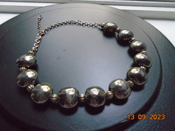 Necklaces made of silver-plated large glass beads