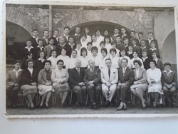 D198119 class photo tata vaszary jános school-dr. Director Ferenc Gira, on the back is a list of students
