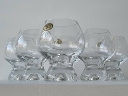 Vintage bohemian crystal cognac glass set