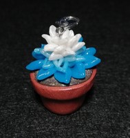 Blue - white flower pendant