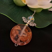 Muránói üveg  angyal medál 4 cm-es