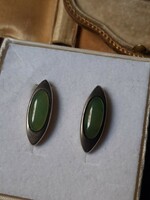 Jade kövekkel foglalt ezüst fülbevaló