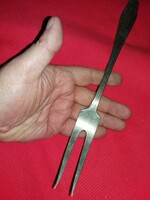 Antique silver-plated alpaca two-pronged Art Nouveau meat fork 26 cm - 9 cm with skewer head, condition according to pictures
