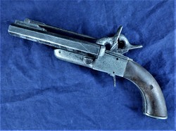 Front-loading, double-barreled pistol, copy, decorative object.