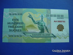 Darwin island five hundred trillion sucres 2015 féri! Unc! Rare fantasy money!