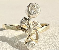 Antik briliáns drágaköves arany gyűrű