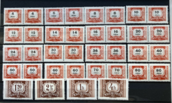 1958. Red-black port ** series of stamps in pairs with accessories