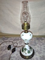 Vintage gyönyörű kézzel festett elektromos működő petróleum szerű lámpa
