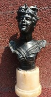 Antik bronz / bronzírozott női brüszt  szobor