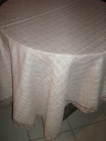 Wonderful elegant woven tablecloth with lacy edges