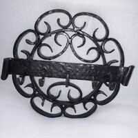 Round, wrought iron, wall key holder, hanger.