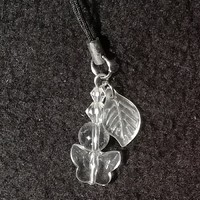 Rock crystal mineral butterfly mobile ornament/bag ornament