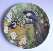 Coalport angol madaras tányér - szarka - "A kis tanonc"