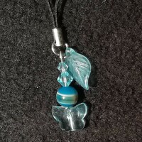 Blue agate mineral butterfly mobile ornament/bag ornament