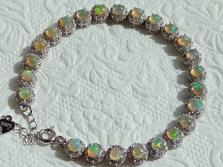 For Sattigirb! Ethiopian fire opal 925 silver bracelet