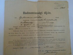 D198325 old document - exemption fee form - Náthán Guttmann 1904 Budapest - 30 crowns