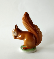 Régi Kőbányai ( Drasche) porcelán mókus figura,nipp