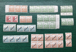 Stamp sections from the years 1916-1921