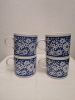 4 rarer lowland porcelain mugs with flower patterns