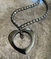Hematite mineral double heart heart pendant short women's string of pearls