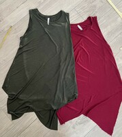 Fb sister 2 burgundy, green sleeveless top, tunic m, together