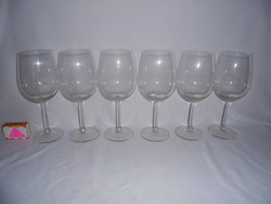 Six large, bay-stemmed wine glasses - together