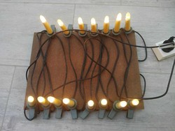 Régi, retró, karácsonyfa égősor, izzósor  16 darabos --13-- erős műanyag csipeszes