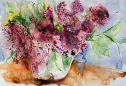 Lilac . eredeti akvarell festmény