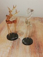 Szarvas és gólya kis üveg szobor