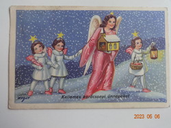 Régi grafikus karácsonyi üdvözlő képeslap (1943)