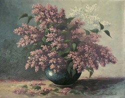 Virágcsendélet Hadzsics Kamilló festmény