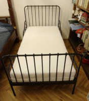 Single ikea minnen wrought iron adjustable metal frame children's bed bed frame revotica coconut mattress