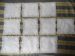 Antique, old madeira tablecloth (10 pcs.)