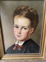 Biedermeier kislány portré