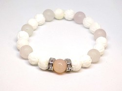 Rose quartz stone mineral bracelet (zal-bi43686)