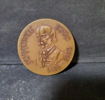 Little Big András: Ignác Semmelweiss - original marked bronze plaque, 6 cm, state mint Budapest