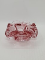 Thick pink glass ashtray
