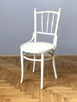 Antique thonet coffee house chair painted white without markings