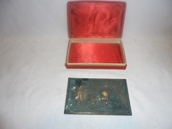 Socialist, military copper commemorative plaque 1945 - 1970 in a box