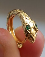 Gold-plated snake hoop earrings