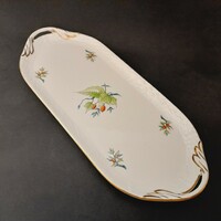 Hecsedli, Herend sandwich bowl with rosehip pattern, serving tray with handles