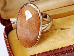 Huge silver ring with mineral stone