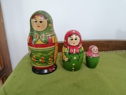 Orosz Matrjoska baba, fa játék, 3 részes