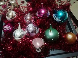 Antique Christmas tree ornament glass balls in the condition shown in the pictures