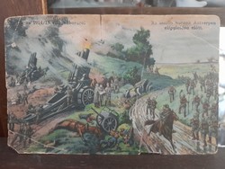 I.Vh color military WWI battle scene postcard, postcard. 6 Pcs.