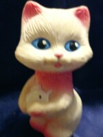 On sale until June 8th!! Charming rubber kitten with a fish in her paws