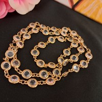 Israeli gold-plated zircon necklaces. 62 cm