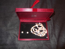 Sk jewelery real pearl set (chain, bracelet, pendant)