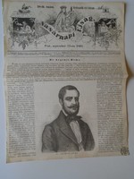 S0614 dr. Argenti döme -vác - woodcut and article-1861 newspaper cover